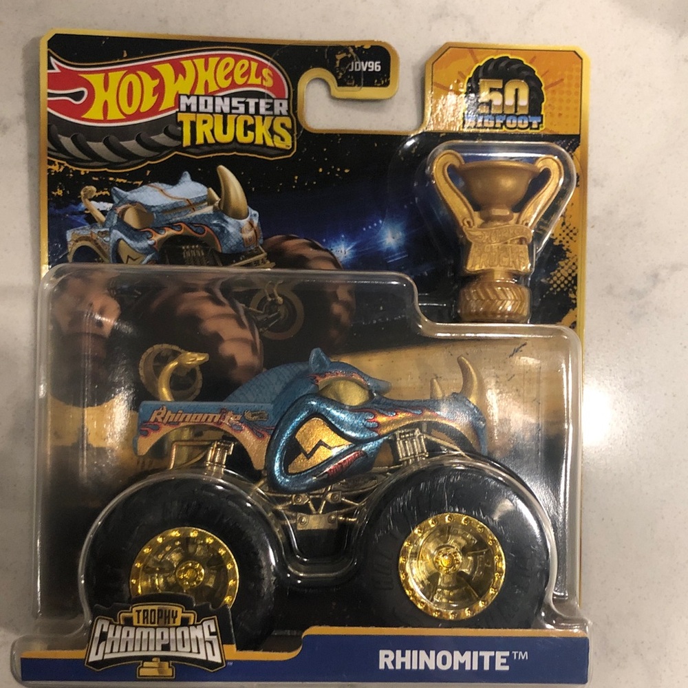 Mattel Hot Wheels Monster Trucks Rhinomite - Blue and Gold
